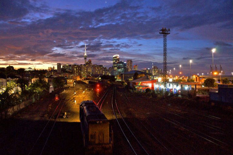 Auckland sunset train railway