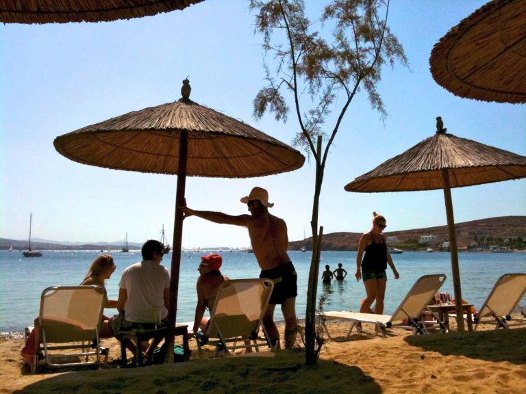 beach parasols paros greece holiday shot travel photo tom ang